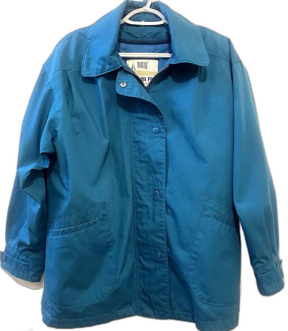 Vintage Towne by London Fog Teal Quilted Lined Jacket Women’s L Reg